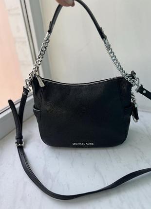Сумка жіноча michael kors чорна шкіряна середня