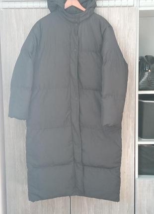 Пальто черное зимнее дутое женское threadbare.