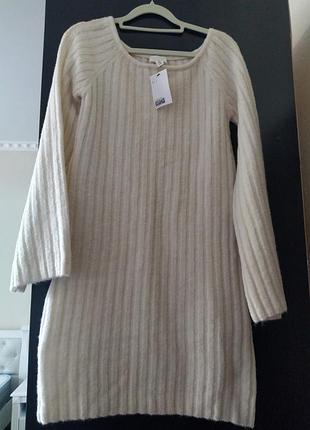 Сукня міді жіноча h&m в'язана молочна