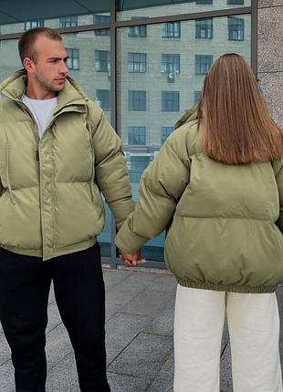 Пуховик fear of god essentials khaki