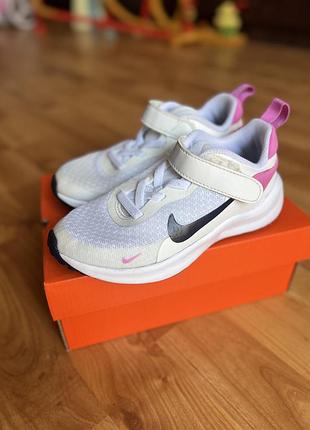 Кросівки для дівчаток nike revolution 7, біло-рожеві, розмір 27