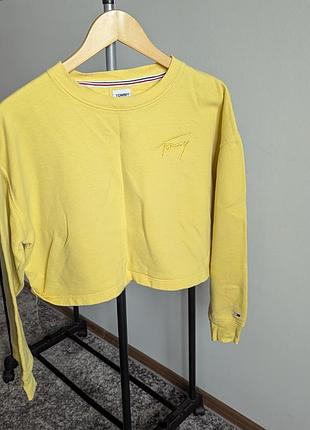 Світшот вкорочений жовтий кофта tommy hilfiger m-l