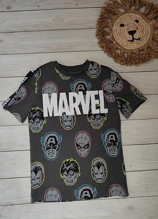 Футболка для хлопчика marvel з принтом супергероїв, сіра