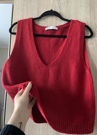 Червона желетка zara 2