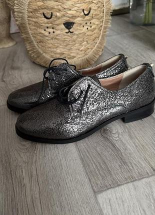 Туфлі жіночі max&co. сріблясті, розмір 36, шкіра