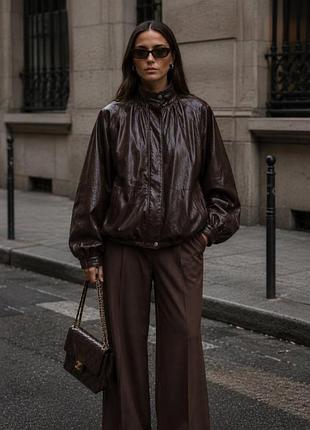 Стильний бомбер  куртка з еко шкіри zara 2969/241/832
