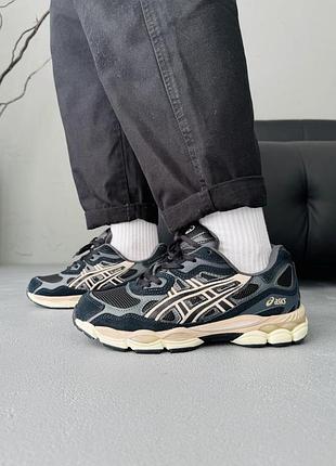 😍 жіночі кросівки asics gel-nyc black/grey/beige
