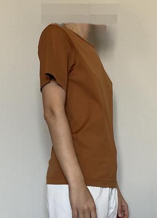 Щільна коричнева футболка xs, 100% котон, present&simple