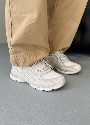 😍 жіночі кросівки asics gel-nyc beige/grey asc-0181