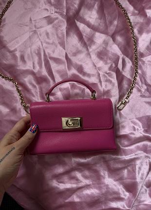 Сумка жіноча furla рожева міні шкіряна