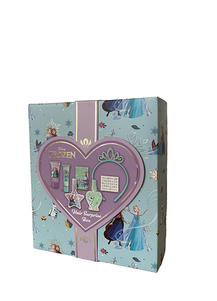 Подарочный детский набор косметики и аксессуаров для волос disney frozen hair surprise box (7 предметов, ягодный аромат)