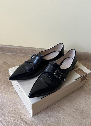 Туфлі жіночі max mara fashion group чорні шкіряні монки