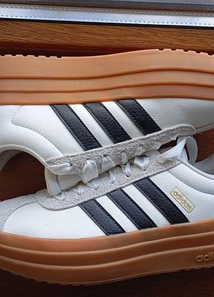 Кроссовки adidas vl court bold jq5629 оригинал новые р. 39,40, 40.5, 41 белые натуральная кожа и замша на платформе