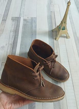 Черевики чоловічі clarks з натуральної шкіри, коричневі