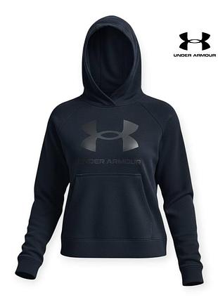 Оригінальне жіноче худі under armour розмір s чорна жіноча кофта з капюшоном толстовка андер армур ундер армор жіночий батнік джемпер пейта а1