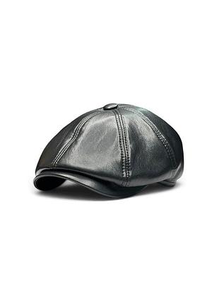 Кепка восьмиклинка хулиганка «black leather fw’26»