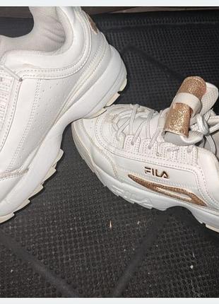 Кросівки жіночі fila білі з золотистим