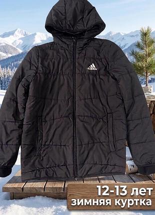 Куртка для підлітків adidas чорна, зимова, розмір 152