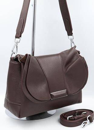 Сумка женская кожаная leather 95100 coffee