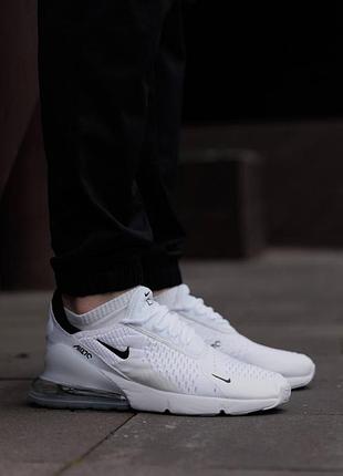 Кроссовки nike air max 270 white black, найк эир макс 270 белые