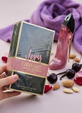 Парфюм very good girl glam 80 ml: вишня, миндаль, ваниль, сладкий женский парфюм туфелька