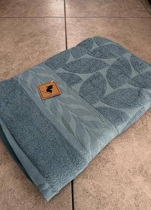 Махровое полотенце сауна 90х180 хлопок 100% l&m home textiles темно-голубой