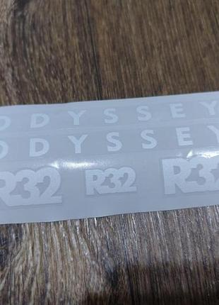 Белые на прозрачной пленке наклейки на вилку перья одисей р32 odyssey велосипеда r32 одиссей тридцать два