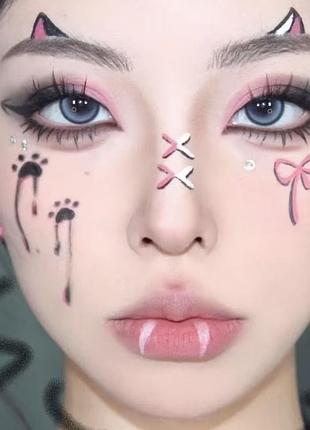 Тимчасові тату-наклейки на обличчя (kawaii / e-girl / cosplay / anime style)