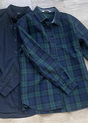 Сорочки для хлопчика next та h&m, синя та чорна, розмір 158
