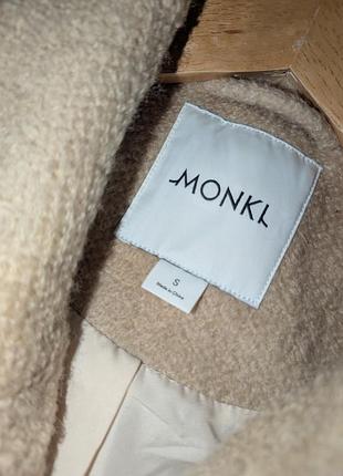 Бежеве пальто міді вовна monki 6