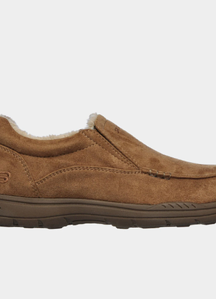 Текстильные мужские мокасины skechers / мокасины на широкую стопу skechers