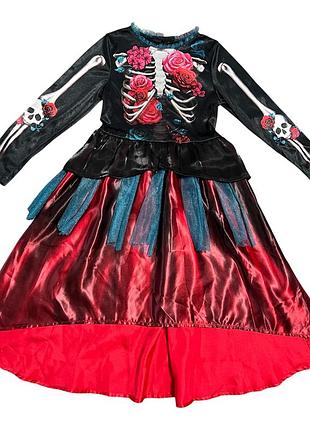 Дитяче карнавальне плаття smiffys deluxe day of the dead girl costume, створене спеціально для хелловіну або мексиканського свята дня мертвих р.128