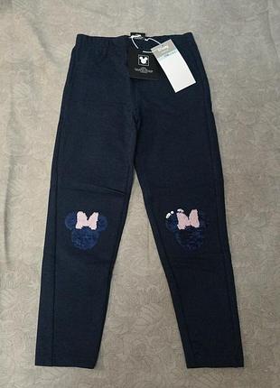 Леггинсы, лосины, брюки sinsay, minnie disney, минные. 116см. 5-6р. новые.