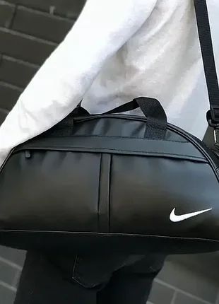 Спортивная кожаная фитнес сумка nike, сумка мужская женская в спортзал найк 4