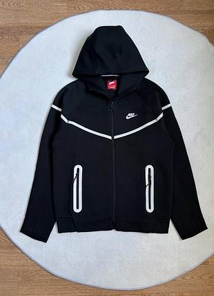 Кофта nike tech fleece рефлектив чорна зіп худі найк теч фліс чорна