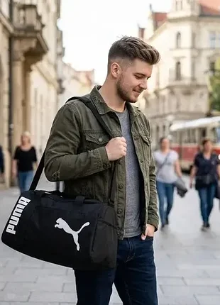 Сумка чемодан Puma черная спортивная дорожная пума мужская женская 2