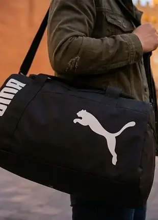 Сумка чемодан Puma черная спортивная дорожная пума мужская женская 6