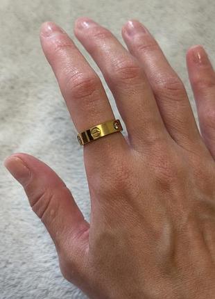 Кільце жіноче cartier love із фіанітами, золотисте