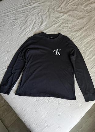 Чоловічий лонгслів calvin klein чорний розмір l
