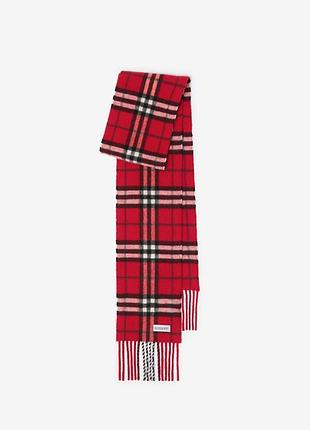 Шарф burberry в клітинку, червоний