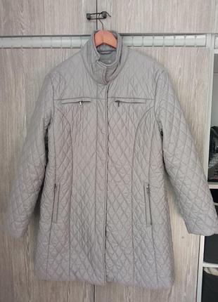 Пальто серое стеганое женское.my fashion.