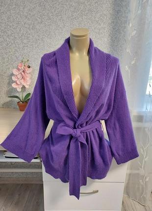 Фиолетовый кардиган из ангоры ronit zilkha.