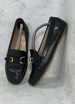 Жіночі шкіряні чорні мокасини балетки polo ralph lauren
