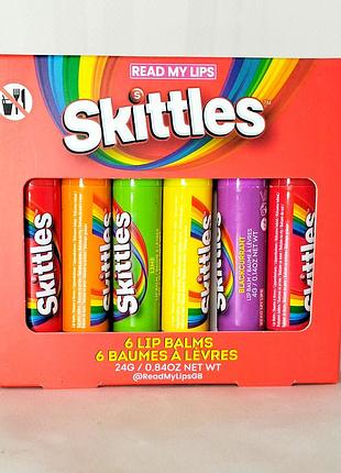 Детский набор бальзамов для губ read my lips skittles 6 шт.