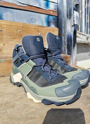 Черевики жіночі salomon x ultra 5 mid gtx w l47754600 синьо-зелені