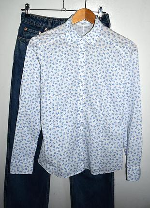 Eterna slim fit в наличии фирменная рубашка с принтом