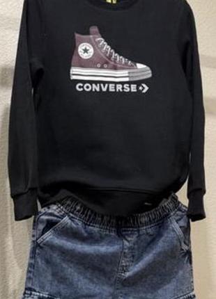 Стильний чорний світшот converse з принтом