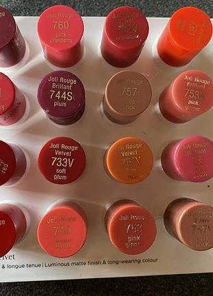 Помада для губ lancôme joli rouge brillant, joli rouge velvet та guerlain