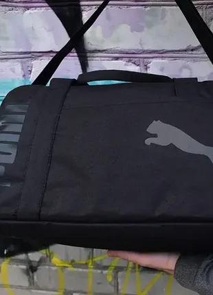 Чоловіча сумка чорна puma, сумка дорожня спортивна для тренувань пума 3