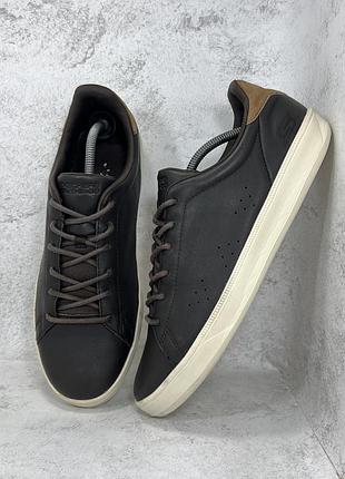Шкіряні коричневі чоловічі дуже легкі кросівки skechers go vulc 2